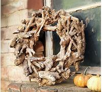 Couronne décorative rustique en bois de racine, Ø 40 cm, couronne murale, couronne de porte pour l'intérieur et l'extérieur, couronne de fenêtre