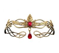 Couronne d'elfe féerique, vintage, accessoire de cheveux, diadème de déesse en strass (rouge)