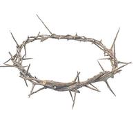 Couronne d'épines bibliques authentiques de Jérusalem grandeur nature avec boîte et certificat Zuluf | Couronne de Pâques religieuse | Décoration murale Jésus Christ | Cadeaux chrétiens de Noël |