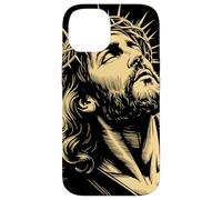 Couronne D'épines Regard Sacré Gravure Foi Chrétienne Art Coque pour iPhone 14