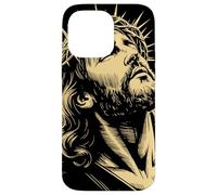 Couronne D'épines Regard Sacré Gravure Foi Chrétienne Art Coque pour iPhone 14 Pro Max