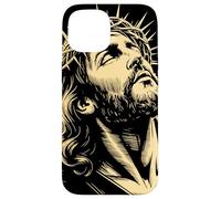 Couronne D'épines Regard Sacré Gravure Foi Chrétienne Art Coque pour iPhone 15