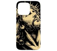 Couronne D'épines Regard Sacré Gravure Foi Chrétienne Art Coque pour iPhone 15 Pro Max