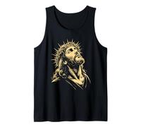 Couronne D'épines Regard Sacré Gravure Foi Chrétienne Art Débardeur