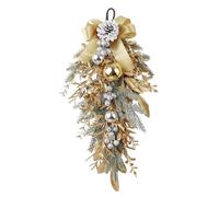 Couronne d'escalier pré-éclairée, Guirlande de Noël avec lumières sans Fil, décoration d'escalier de Noël avec guirlandes Lumineuses, décoration d'escalier de Noël