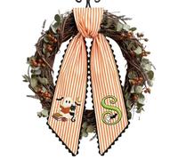 Couronne d'Halloween brodée - Décoration de saisonnière | Écharpes saisonnières pour Thanksgiving, intérieur, extérieur, ferme, fenêtre, maison, fête, vacances