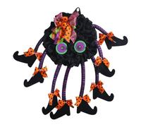 Couronne d'Halloween, couronne de sorcière d'Halloween, araignée suspendue multi-jambes pour l'extérieur