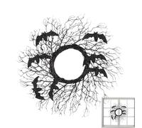 Couronne D'Halloween - Couronne Effrayante Avec Chauves-souris | Couronnes De Brindilles Noires Avec Des Accents Réalistes Et Un Cadre Léger | Décoration De La Fête D'Halloween Convient Pour Le Mur De