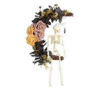 Couronne D'Halloween - Décorations D'Halloween | CONSEILS CARVIN PUMPINE | Idées D'affichage Du Magasin Gothique | Gothic Black Cat Skeleton Crescent Moon Porte De Porte Couronne Pour La Décoration De