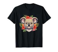 Couronne d'hibiscus Tropical, Visage de Koala Mignon T-Shirt