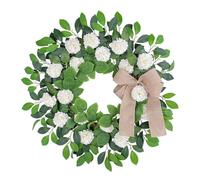Couronne d'hortensia blanche pour décoration intérieure et extérieure, couronne de printemps artificielle pour porte d'entrée, fête de mariage en plein air