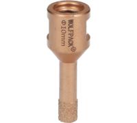 Couronne diamantée pour meuleuse Ø 10 mm. Raccord fileté M14. Coupe à sec