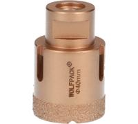 Couronne diamantée pour meuleuse Ø 40 mm. Raccord fileté M14. Coupe à sec