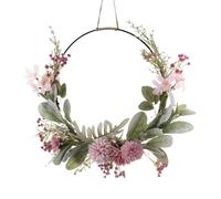 Couronne D'orchidées Artificielles - Support À Anneaux Décoratif En Métal, Station De Fleurs Murales À Ressort, Couronne D'orchidées Artificielles | Panneau De Porte De Bienvenue Pour Pâques, Mariage,