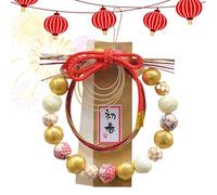 Couronne d'ornement traditionnelle japonaise, couronnes de blé pour porte d'entrée, pendentif du Nouvel An japonais, amulette japonaise, couronne de bonne année