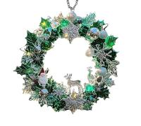 Couronne d'ornements d'arbre de Noël,ornements de couronne pour arbre de Noël | Pendentifs décoratifs pour sapin de Noël - Ornements de Noël 2D en acrylique, pendentifs de vacances d'hiver pour la mai
