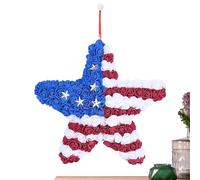 Couronne Du 4 Juillet | Fleurs Artificielles, Décor Saisonnier Commémoratif du 250e Anniversaire,Couronnes du 4 Juillet pour Porte d'Entrée - Pour Extérieur Jardin Terrasse Porche Maison Fête Indépend