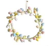 Couronne d'œufs de Pâques colorés (36 cm) - Décoration artistique pour fêtes de Pâques joyeuses
