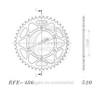 Supersprox Steel Kawasaki 520x40 Rfe486x40blk Rear Sprocket Argenté 40t
