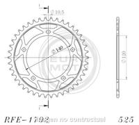 Supersprox Steel Suzuki 525x45 Rfe1792x45blk Rear Sprocket Argenté 45t