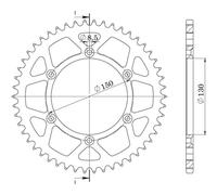 Supersprox Aluminium Yamaha 520x47 Ral245x47blk Rear Sprocket Argenté 47t