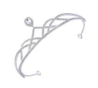 Couronne en Cristaux Argentée Alliage de Zinc pour Mariée | Photo et Cérémonie, Style Classique Élégant et Délicat, Mise en Place Facile