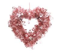 Couronne en forme de cœur avec nœud pour porte d'entrée de Saint-Valentin, couronne de cœur rouge et rose pour fête de mariage, anniversaire de mariage, décoration murale D M