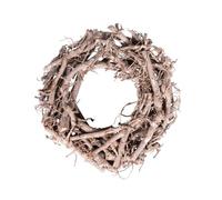Couronne En Osier, Balayé Blanc, Ø30cm, Hauteur 8cm
