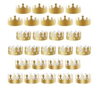 Couronne en papier doré avec 27 pièces et trois options de style, conçue pour les fêtes d'anniversaire, les remises de diplôme et les célébrations de mariage