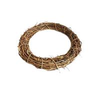 Couronne en rotin - Élégante décoration murale en rotin tissé - Décoration d'intérieur bohème organique - Décoration de Noël - Couronne en rotin polyvalente pour la décoration saisonnière, l'entrée