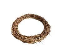 Couronne en rotin naturel - 40,6 cm - Fait à la main - Cadre de couronne avec vignes, durable et idéal pour porte d'entrée, mariage, bricolage, décoration saisonnière