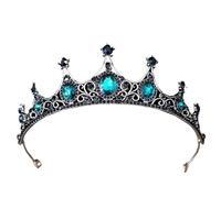Couronne Et Diadème En Cristal Gothique Noir Baroque Vintage For Mariée, Accessoires For Cheveux For Femmes, Couronnes En Strass pour Diverses Occasions(Black Green)