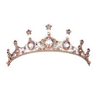 Couronne Et Diadème En Cristal Gothique Noir Baroque Vintage For Mariée, Accessoires For Cheveux For Femmes, Couronnes Strass Convient à De Nombreuses Occasions(Gold Gold)