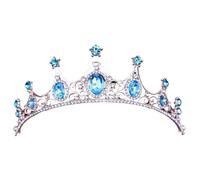 Couronne Et Diadème En Cristal Gothique Noir Baroque Vintage For Mariée, Accessoires For Cheveux For Femmes, Couronnes En Strass pour Diverses Occasions(GoldSkyBlue)