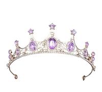 Couronne Et Diadème En Cristal Gothique Noir Baroque Vintage For Mariée, Accessoires For Cheveux For Femmes, Couronnes Strass Convient à De Nombreuses Occasions(Gold Purple)