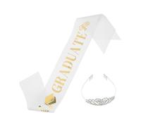 Couronne et Écharpe de Remise de Diplôme Argenté 2026, Ensemble
