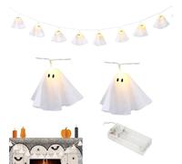 Couronne Fantôme,Guirlande Lumineuse LED Fantôme Faite Main Bannière | Lampe LED à Piles de 2 Mètres pour Décoration Intérieure et Extérieure Maison Cuisine Fête Cheminée Balcon