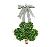 Couronne festive de trèfles pour la Saint-Patrick pour décoration de porte avec nœud en ruban pour améliorer l'esprit de vacances irlandais et les invités de bienvenue Couronne à suspendre sur le