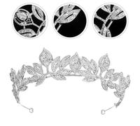 Couronne Feuille en Alliage pour Mariée, Cosplay, Argenté | Bijou de Cheveux Chic, Éclat Joaillier, Usage Fiançailles, Style Somptueux, pour Épouse ou Fille