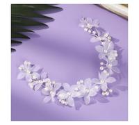 Couronne Fleur Cheveux Bandeau de mariée à fleurs blanches, 2 pièces, couronne de perles tricotées à la main, à la mode, accessoires for cheveux de fête Photo for femmes