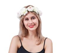 Couronne Fleur Cheveux Bohême Guirlande Mariage Nuptiale Demoiselle Serre-tête Couronne de Fleurs Réglable Bandeau Floral Accessoires Cheveux Garland Coiffe Femme Mariée Voyage Photo