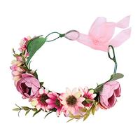 Couronne Fleur Cheveux Bohême Guirlande Mariage Nuptiale Demoiselle Serre-tête Couronne de Fleurs Réglable Bandeau Floral Accessoires Cheveux Garland Coiffe Femme Mariée Voyage Photo