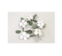 Couronne Fleurs DE Coton SÉCHÉES 22CM Blanc