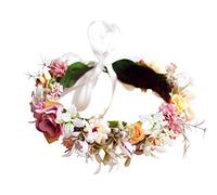 Couronne florale bohème pour femme Bandeau de cheveux floral Halo avec ruban pour mariage, fête, festival, photos par Vivivalue