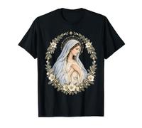 Couronne Florale de la crèche de Noël de la Vierge Marie T-Shirt
