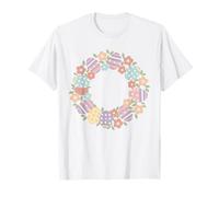 Couronne Florale d'œufs de Pâques - Art Populaire printanier T-Shirt