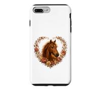Couronne Florale en Forme de cœur pour Cheval Coque pour iPhone 7 Plus/8 Plus