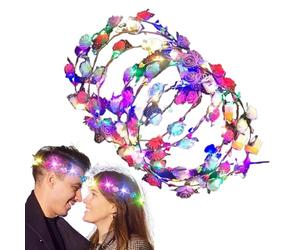 Couronne Florale LED Bandaux Fluorescents dans l'Obscurité