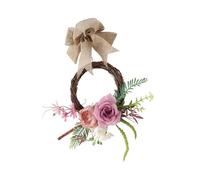 Couronne florale synthétique en rotin - Couleur vive - Décoration murale pour salon, chambre à coucher, mariage, intérieur et extérieur
