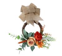 Couronne florale synthétique en rotin - Couleur vive - Décoration murale pour salon, chambre à coucher, mariage, intérieur et extérieur
